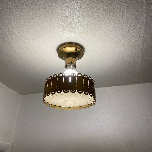 Vintage Rare Hanging Ceiling Light Beautiful brass glass chain - Picture 2 of 3